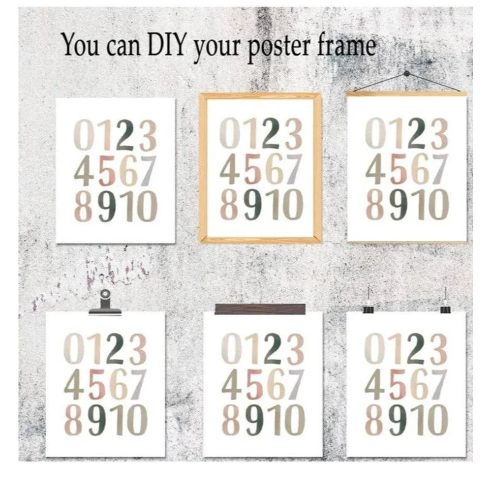 Set of 8 Educational Posters,Alphabet Numbers Weather Months Days Of The Week